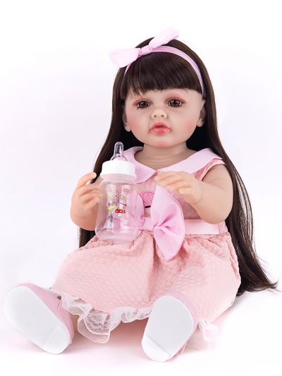 Говорящая силиконовая кукла Реборн девочка Кэтрин, 55 см-9