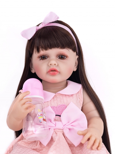 Говорящая силиконовая кукла Реборн девочка Кэтрин, 55 см-5