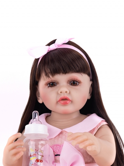 Говорящая силиконовая кукла Реборн девочка Кэтрин, 55 см-1