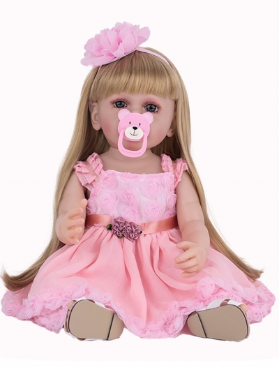 Говорящая силиконовая кукла Реборн девочка Лилиан, 55 см-9