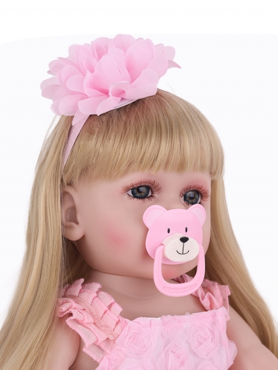 Говорящая силиконовая кукла Реборн девочка Лилиан, 55 см-7