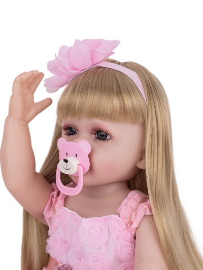 Говорящая силиконовая кукла Реборн девочка Лилиан, 55 см-5