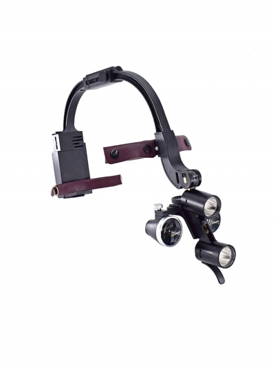 Стоматологические бинокулярные лупы 3.5x с LED-подсветкой, серебряный комплект-3