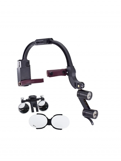 Стоматологические бинокулярные лупы 3.5x с LED-подсветкой, серебряный комплект-2