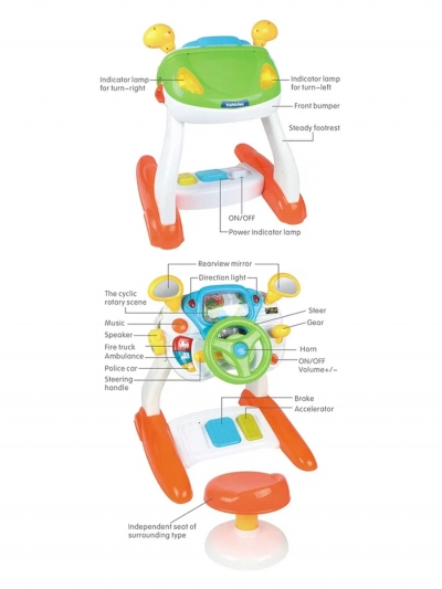 Детский симулятор вождения Young racer с подсветкой и звуком-5