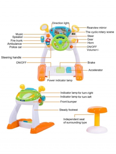 Детский симулятор вождения Young racer с подсветкой и звуком-4