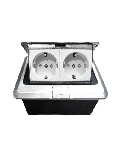 Встраиваемая выдвижная розетка ChargeWay DoubleX, 2 розетки, серебристый, 16А-1