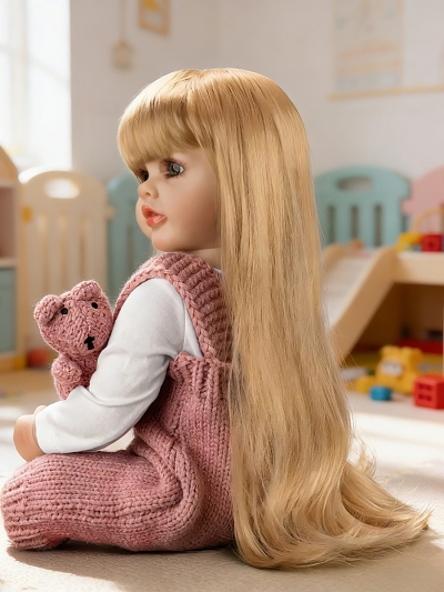 Говорящая силиконовая кукла Реборн девочка Кэролайн, 55 см-4