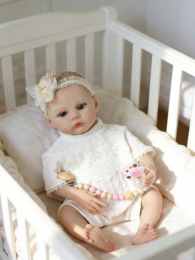 Говорящая силиконовая кукла Реборн девочка Мира, 42 см-3