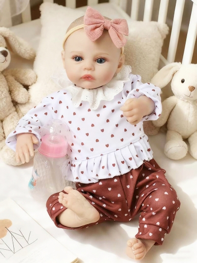 Говорящая силиконовая кукла Реборн девочка Анора, 42 см-3