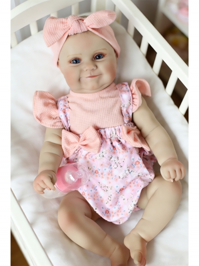 Говорящая силиконовая кукла Реборн девочка Жанна, 50 см-6