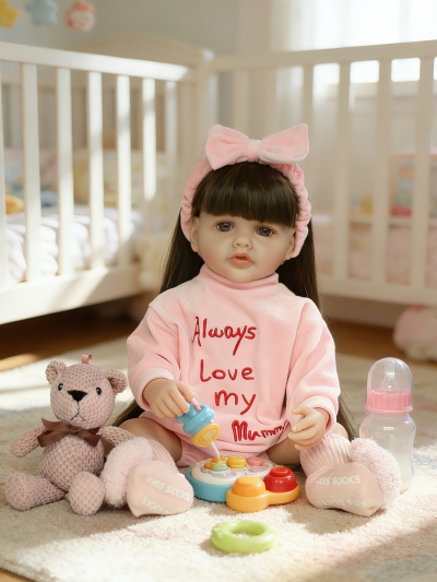 Говорящая силиконовая кукла Реборн девочка Бонни, 55 см-5