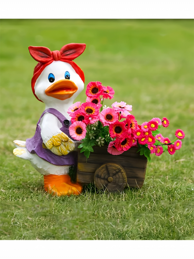 Садовая фигурка кашпо BowDuck-3