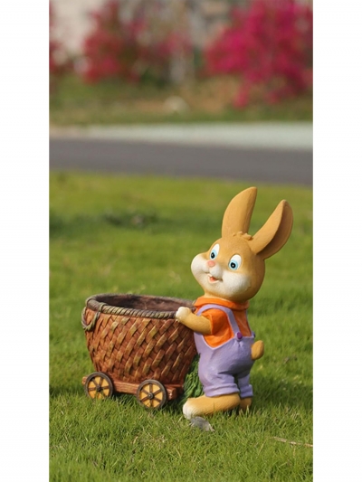 Садовая фигурка кашпо GingerRabbit-3