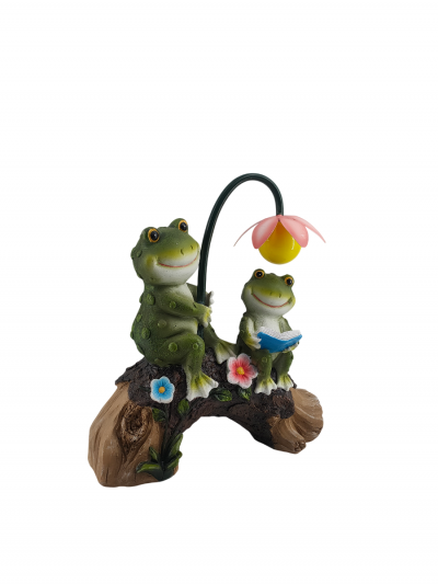 Садовая фигурка на солнечной батарее FrogletReads-4