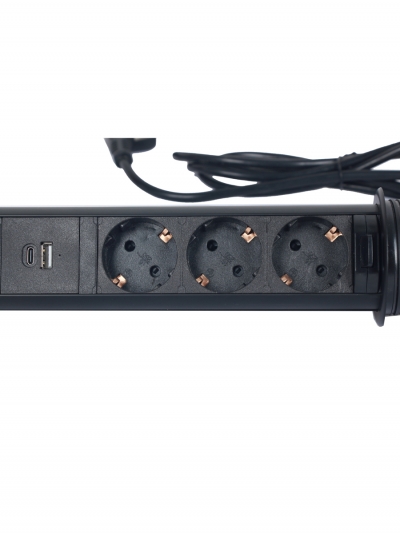 Выдвижная розетка CorePort E3 (3 розетки, USB-A, USB-C, 1.8 кабель)-8