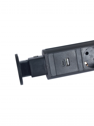Выдвижная розетка CorePort E3 (3 розетки, USB-A, USB-C, 1.8 кабель)-7