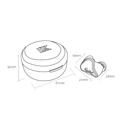 Двухдрайверные беспроводные наушники KZ SKS черные Bluetooth-3