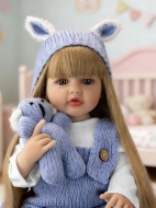 Говорящая силиконовая кукла Реборн девочка Лекси, 55 см