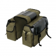 Пара боковых сумок Canvas Green 40L для мотоцикла, велосипеда